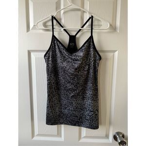Champion Workout Tank Large Women's Black Gray Bra Insert Gym Top